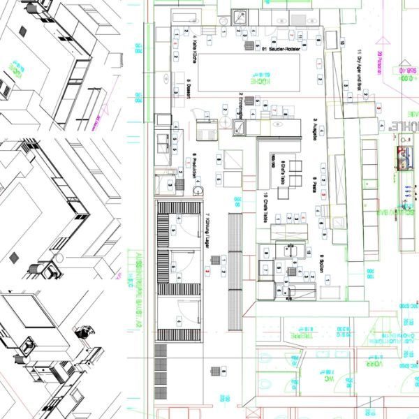 Grossküchenplanung-3D-Gastronomieküchenansicht-Großküchenplaner-Draufsicht
