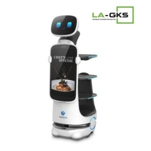 Keenon T10 Lieferroboter Gastro / Serviceroboter Gastronomie - Schrägansicht Frontseite