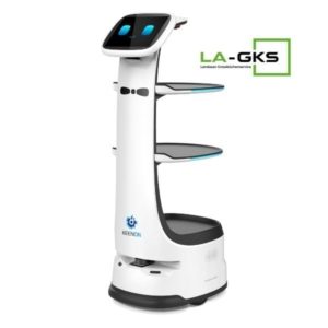 Keenon T8 Lieferroboter Gastro / Serviceroboter Gastronomie - Schrägansicht - Dinerbot