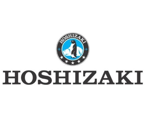 Hier zu sehen das aktuelle Logo von Hoshizaki, dem Experten für Eiswürfel Gastronomie.