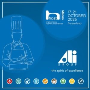 Die host ist eine internationale Messe Hospitality in Mailand und findet derzeit alle 2 Jahre statt. Sicherlich gehört die host mit zu den größten HoReCa-Messen weltweit... Für die Ali-Group mit Ihren Mailänder Anfängen natürlich ein Heimspiel und als Großküchentechnik-Anbieter Nr. 1 weltweit dabei zu sein ebenso ein Muss...