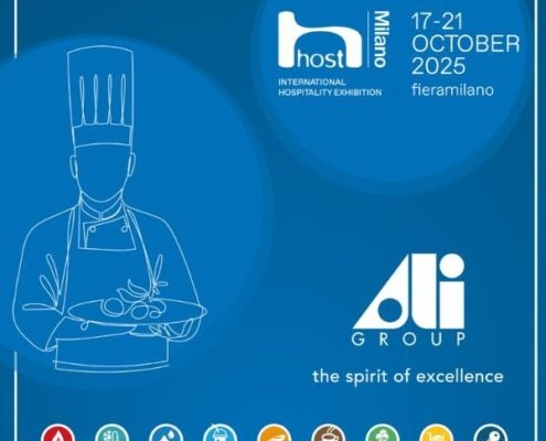 Die host ist eine internationale Messe Hospitality in Mailand und findet derzeit alle 2 Jahre statt. Sicherlich gehört die host mit zu den größten HoReCa-Messen weltweit... Für die Ali-Group mit Ihren Mailänder Anfängen natürlich ein Heimspiel und als Großküchentechnik-Anbieter Nr. 1 weltweit dabei zu sein ebenso ein Muss...