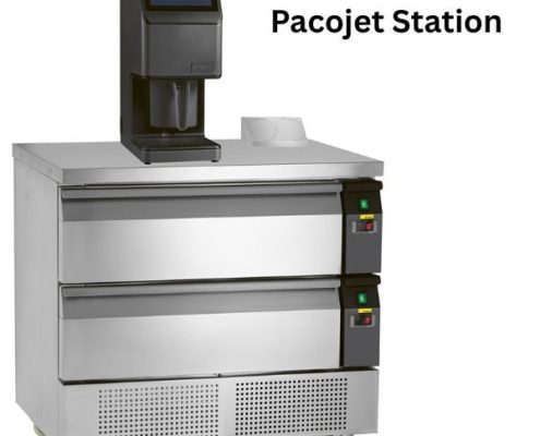 Hier im Bild ist eine Pacojet-Station zu sehen. Spart in der Großküche etc. viele Laufwege zu den Gefriermöbeln etc., da alles an einer Stelle untergebracht ist.